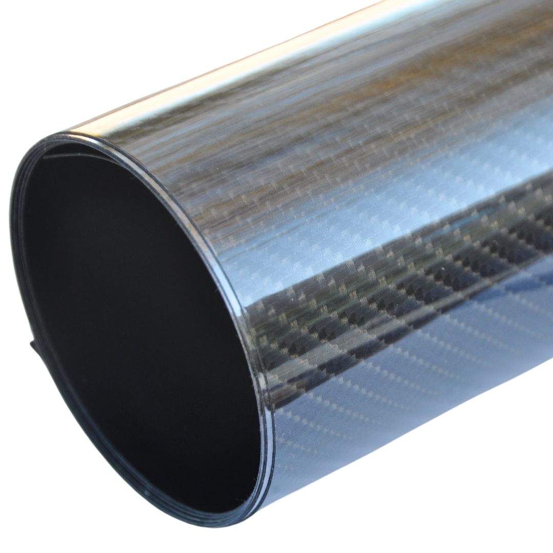 Folmo 6D Ultra High Gloss Black Carbonfolie (30cm x 152cm Stück) + ultrafeines Microfasertuch