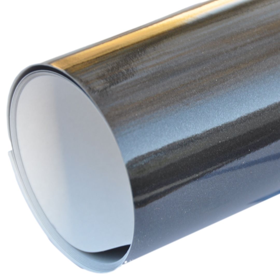 Folmo Autofolie Black Gloss Diamond Metallic (30cm x 152cm Stück) + ultrafeines Microfasertuch